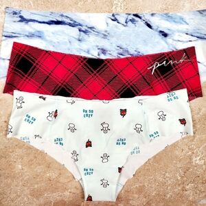 NWT 3 Pair PINK No Show Panties  Cheeky Hiphugger Size Large